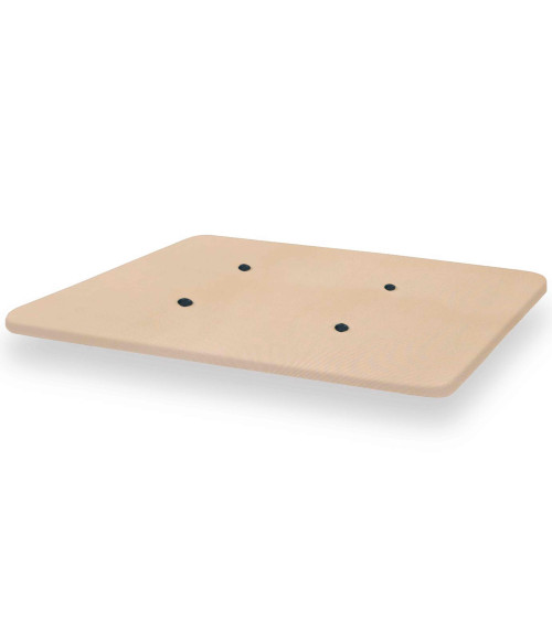 Base tapizada MALLA 3D traspirable y ultrarresistente en tejido beige para cama individual o de matrimonio.