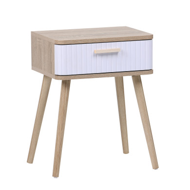 Mesita de noche Talía – Diseño nórdico con cajón decorativo