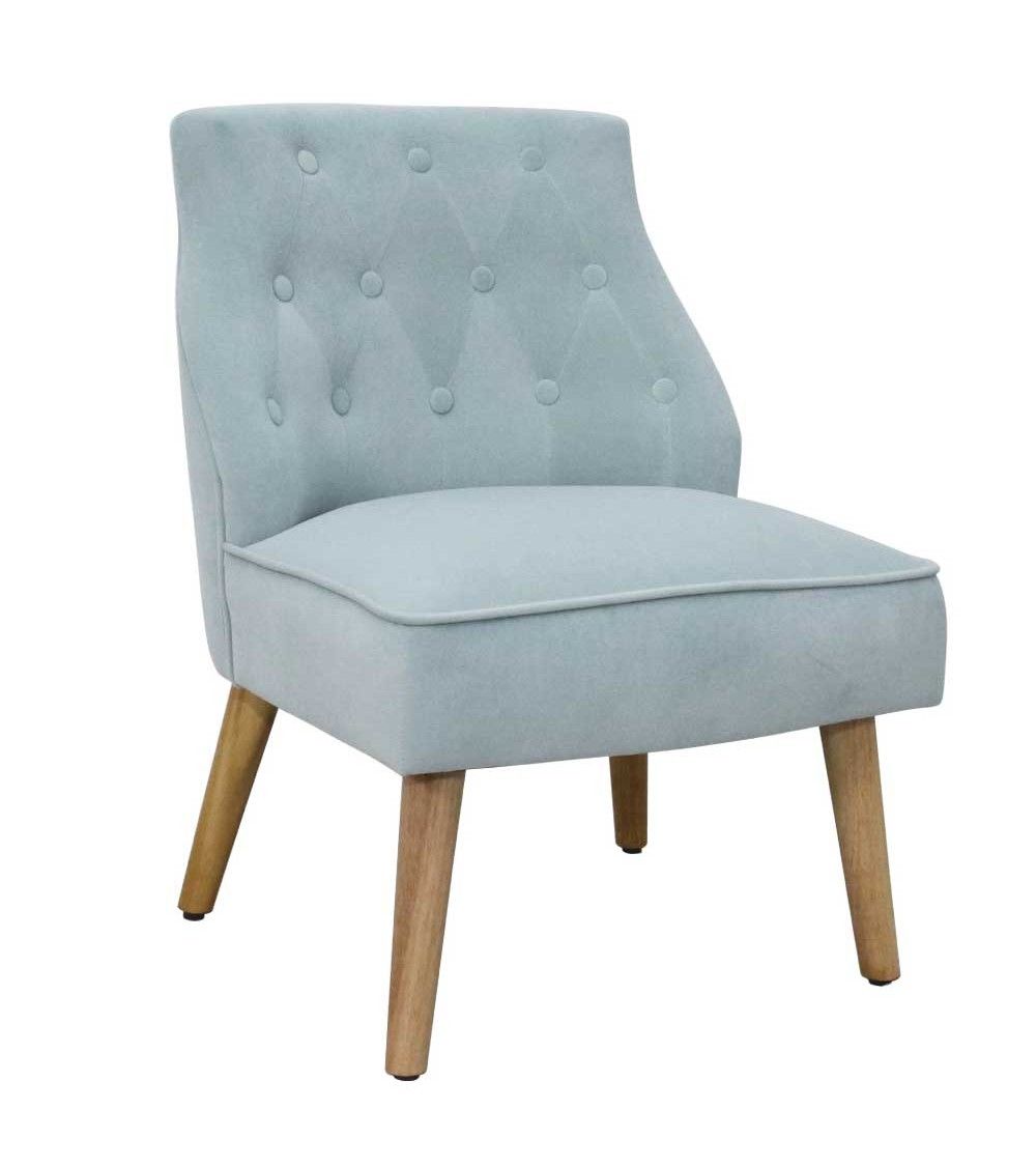 Butaca terciopelo Mary, con patas de madera