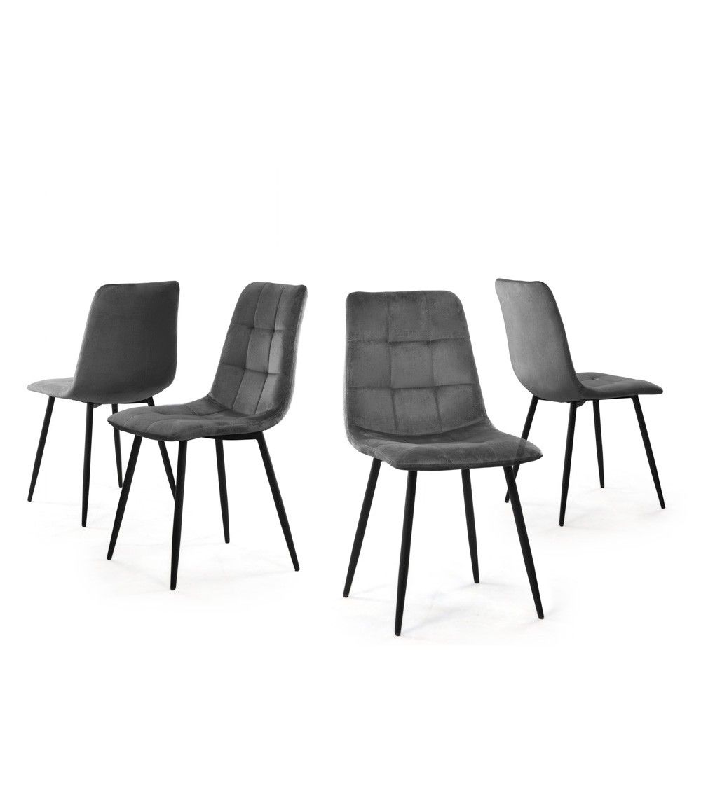Pack de 4 sillas de comedor de terciopelo ASTRID