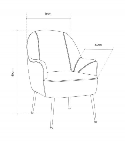 Butaca de terciopelo AMBERES con pata negra o dorada | Cambia Tus Muebles