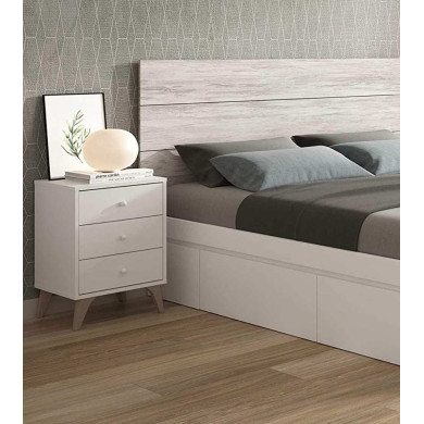 Mesita de noche blanca nórdica CANDY