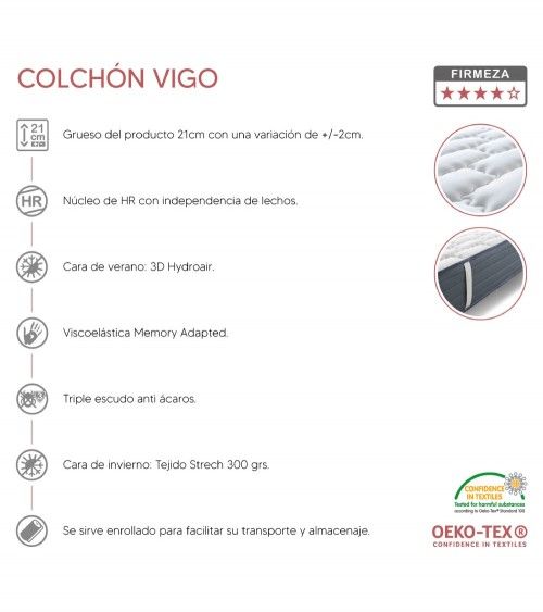 Colchón Vigo viscoelástica económico