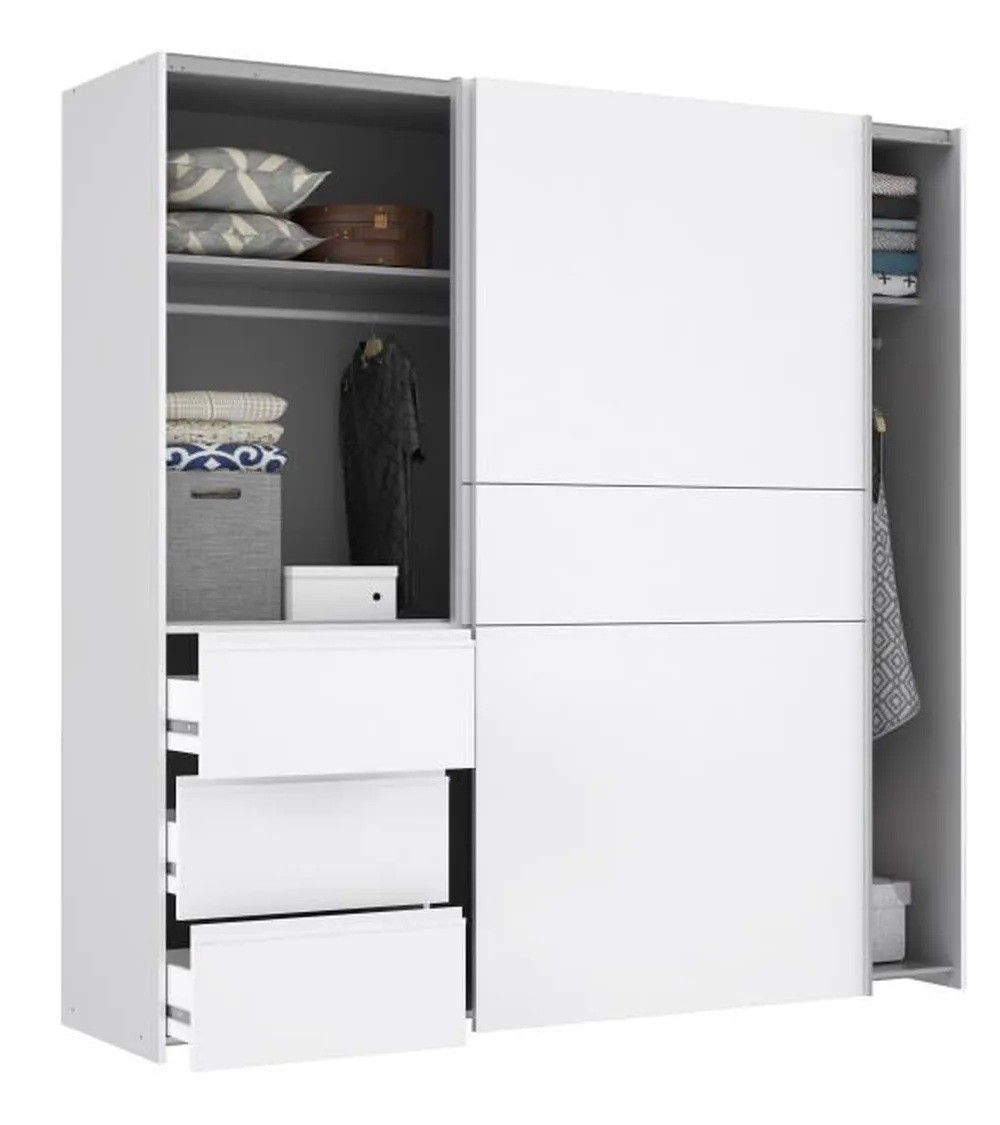 Armario ropero 200 cm puertas correderas + cajonera integrada WINTER2