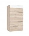Cómoda 5 cajones WINTER en madera roble.