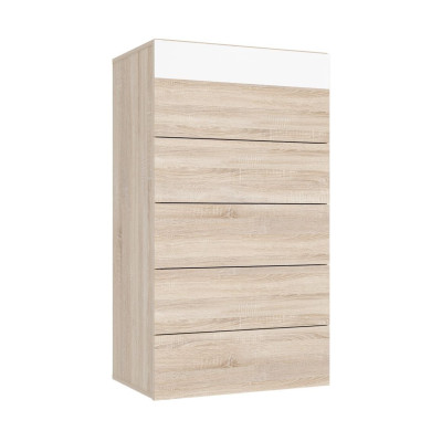 Cómoda 5 cajones WINTER en madera roble.