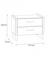 Mesita de noche 2 cajones estilo industrial FRANK