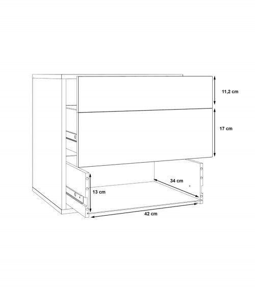 Mesita de noche 2 cajones WINTER