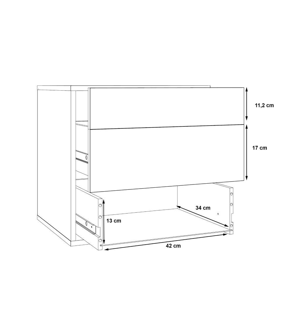 Mesita de noche 2 cajones WINTER