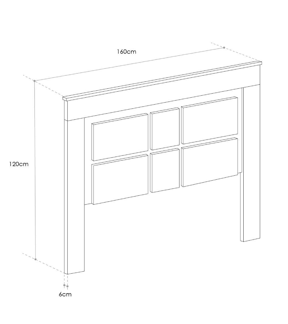 Cabecero de cama roble de 160 cm DORA