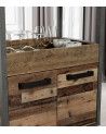 Mueble bar BACO con ruedas estilo industrial