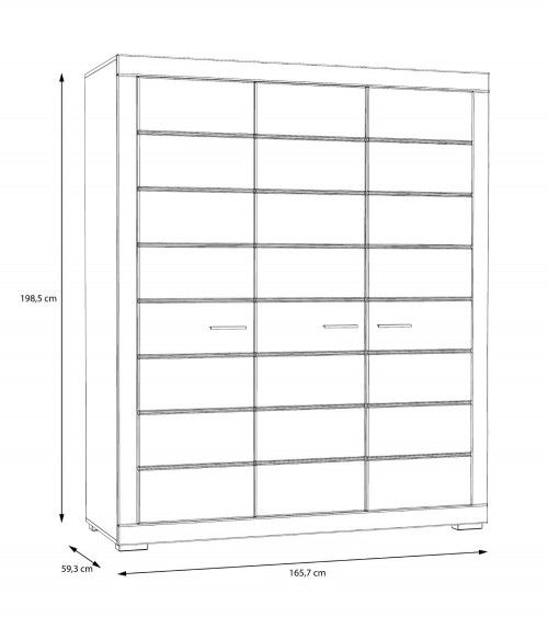 Armario ropero 3 puertas blanco SNOW