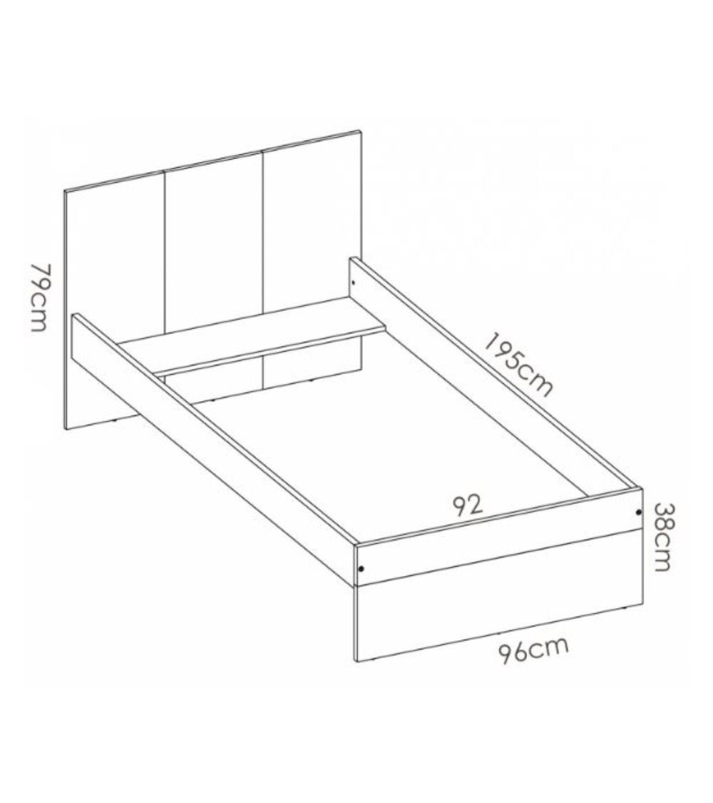 Cama juvenil 90x190 cm CORA