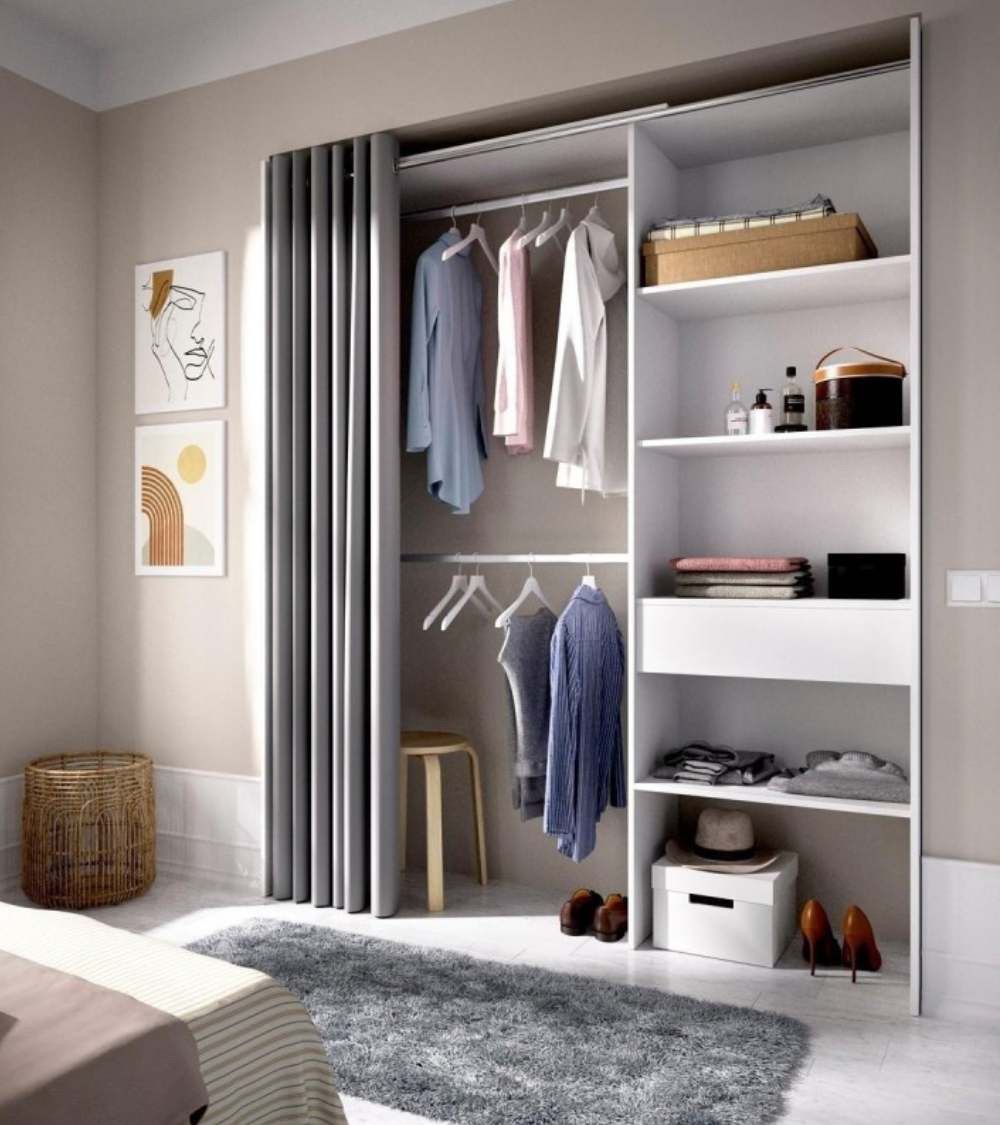 Armario vestidor abierto con cortina JUDY