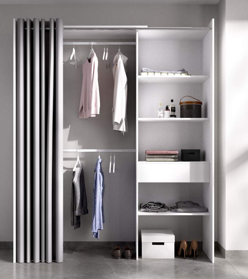 Armario vestidor abierto con cortina JUDY