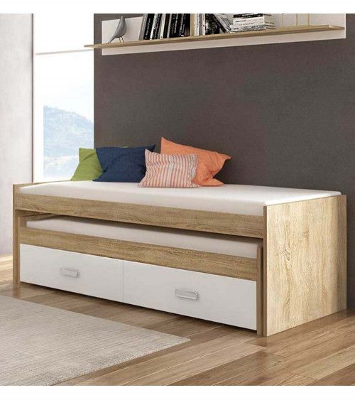 Cama compacta CHASE con cama extra + 2 cajones
