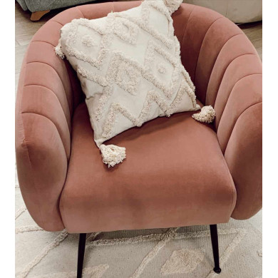 Butaca moderna terciopelo rosa TELMA