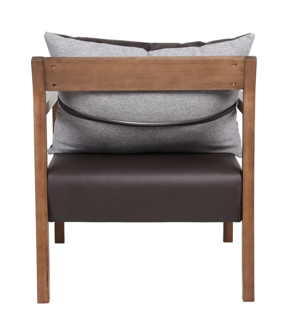 Butaca de diseño ESBEN, de madera de haya y polipiel