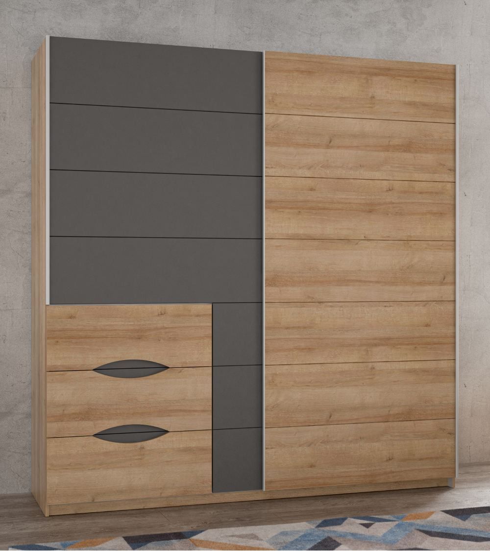 Armario 200 puertas correderas + cajonera SATURN | Cambia Tus Muebles