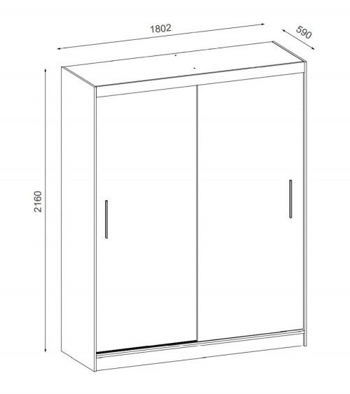 Armario 2 puertas correderas 180 cm JANGO