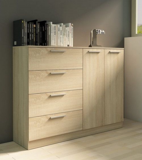 Cómoda 4 cajones 2 puertas CUBE