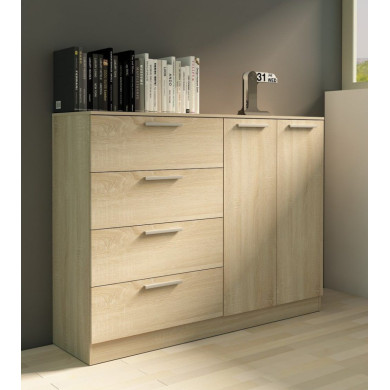 Cómoda 4 cajones 2 puertas CUBE