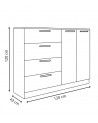 Cómoda 4 cajones 2 puertas CUBE