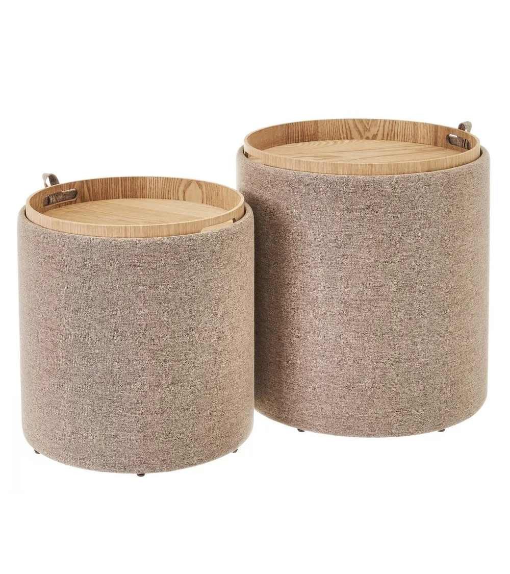 Pack 2 puffs decorativos con arcón ANIA