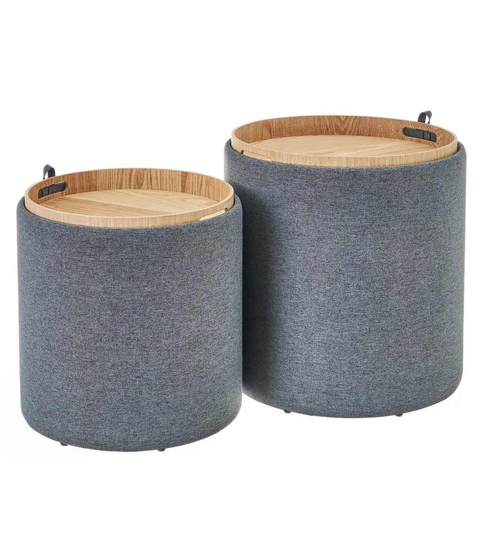 Pack 2 puffs decorativos con arcón ANIA