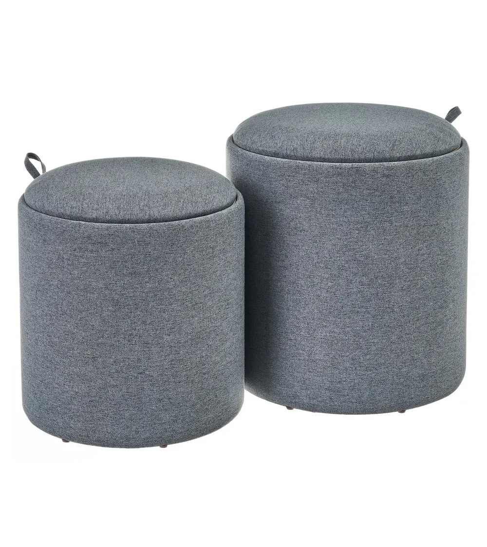 Pack 2 puffs decorativos con arcón ANIA