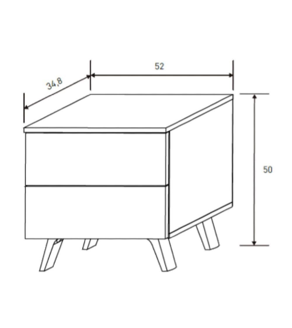 Mesita de noche 2 cajones LOREN