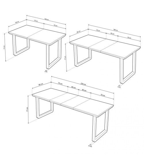 Mesa comedor extensible 140-220 cm JACK