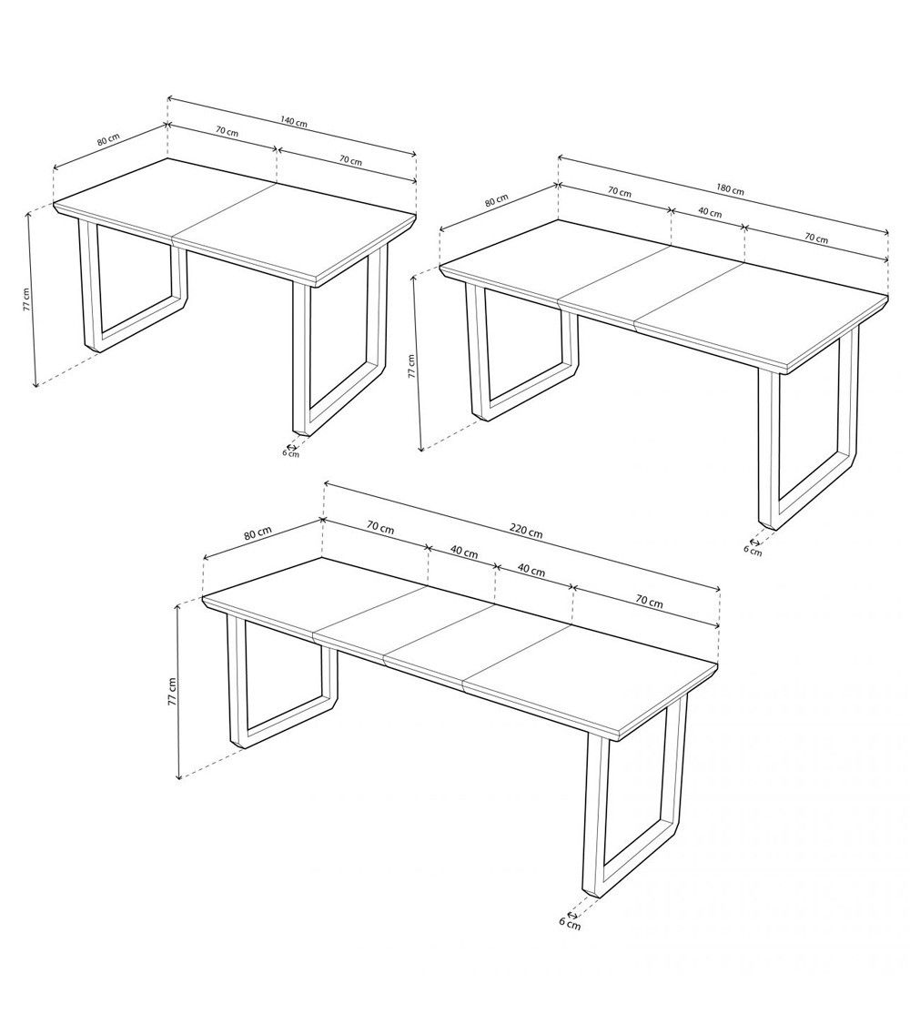 Mesa comedor extensible 140-220 cm JACK