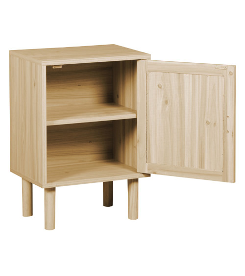 Mesita de noche de ratán 1 puerta CAMILE